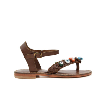 Malibu Dark Brown Leather Women's Sandals