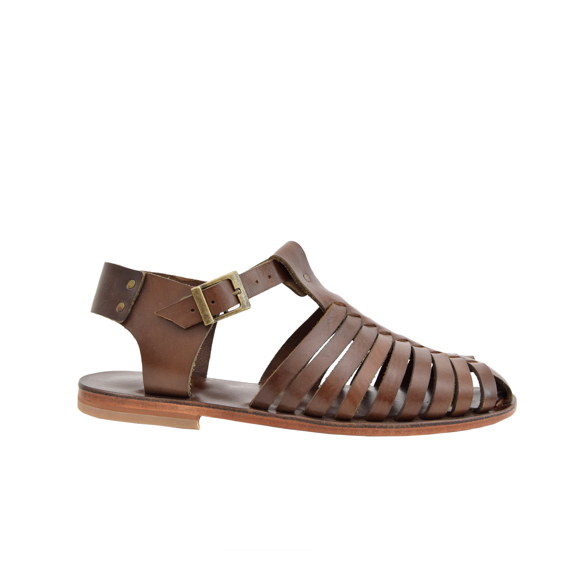 Standra Dark Brown Leather Men's Sandals