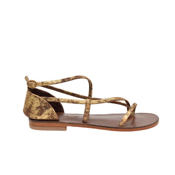 Sunset Gold Leather Women's Sandals