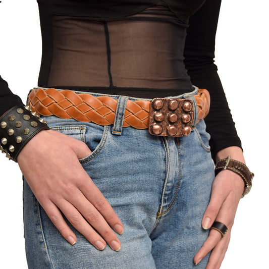 Leather Belt Tan with Changeable Buckle Astral