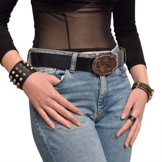 Leather Belt Blue with Changeable Buckle Jocunda