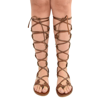 Savannah Chestnut Brown Leather Women's Sandals