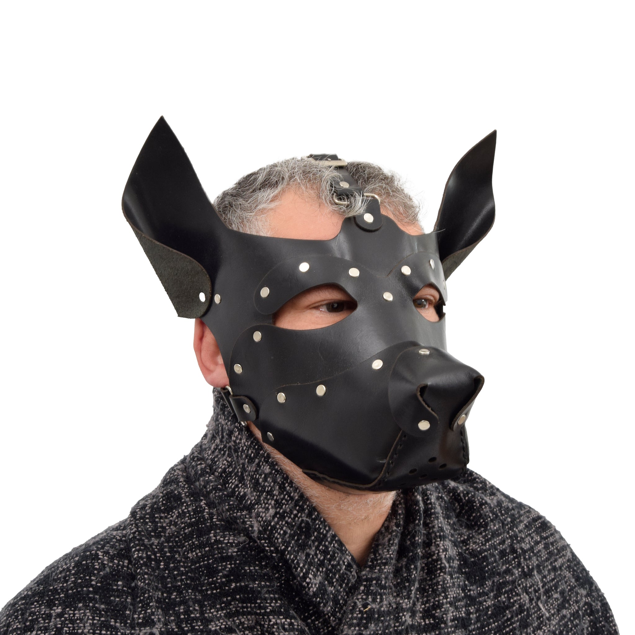 Black Leather Dog Mask