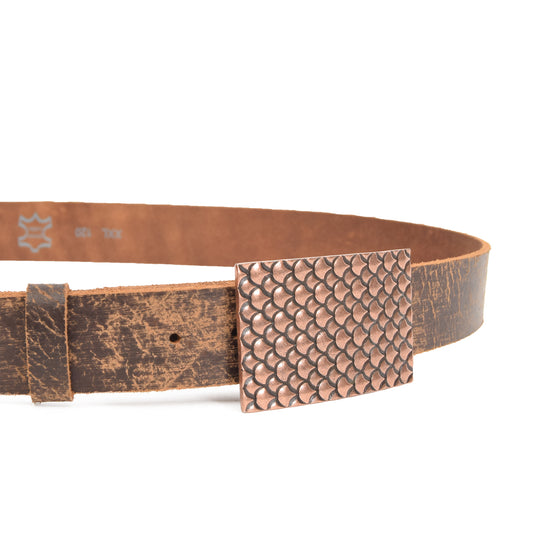 Leather Belt Brown with Changeable Buckle Royal