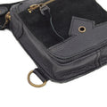 Black Leather Belt Bag Faelan