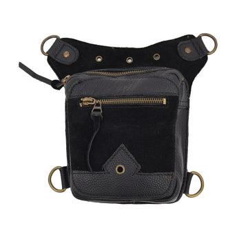 Black Leather Belt Bag Faelan