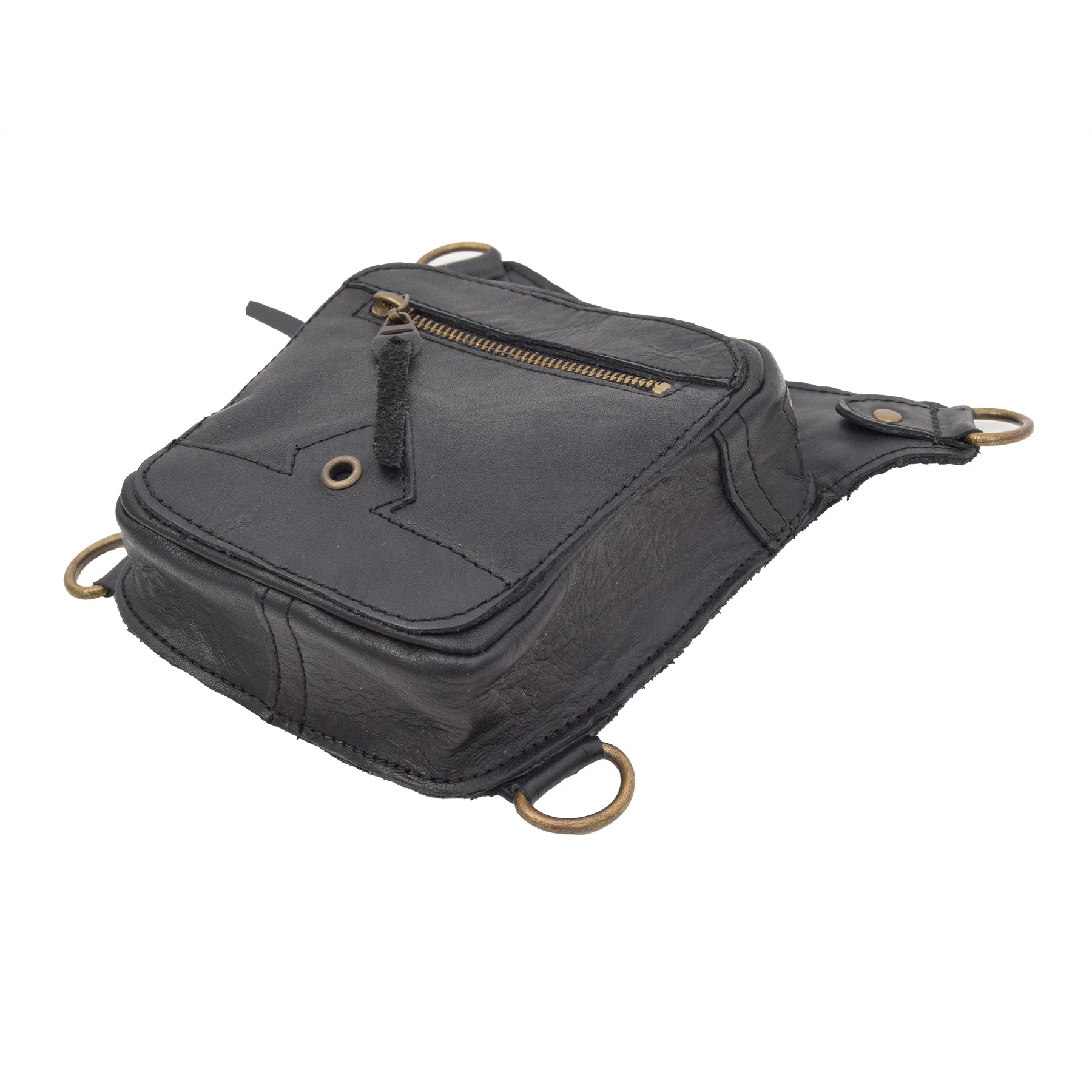 Black Leather Belt Bag Orithia