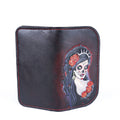 Black Leather Carved & Crafted Wallet Hallowen Women