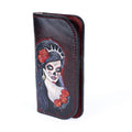 Black Leather Carved & Crafted Wallet Hallowen Women