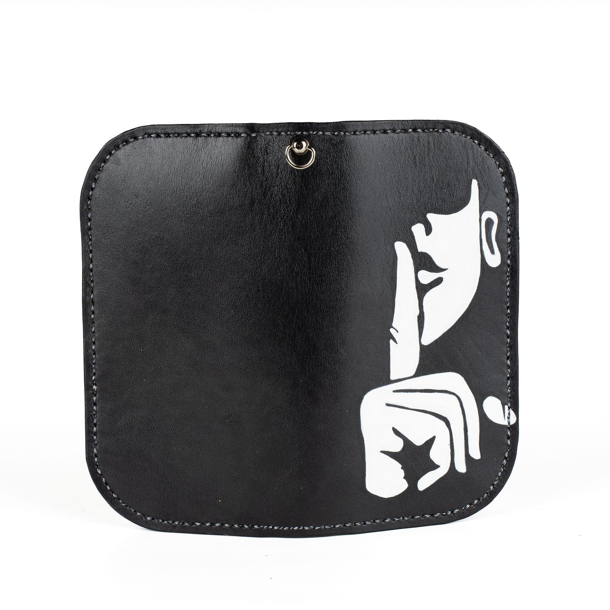 Black Leather Carved & Crafted Wallet Sussh