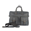 Black Leather Messenger Bag Zulu