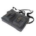 Black Leather Messenger Bag Zulu