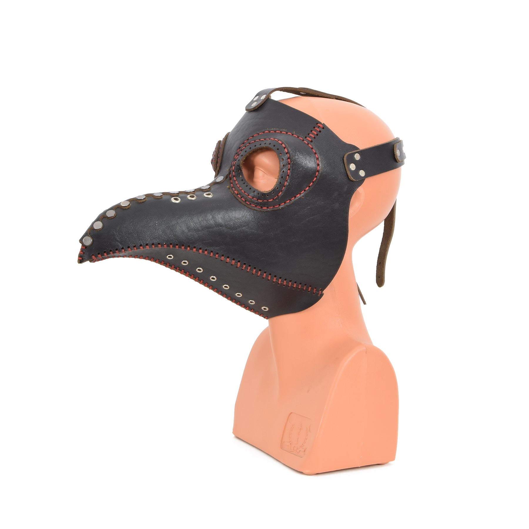 Black Leather Plague Doctor Mask Bird beak Halloween Masquerade Mask