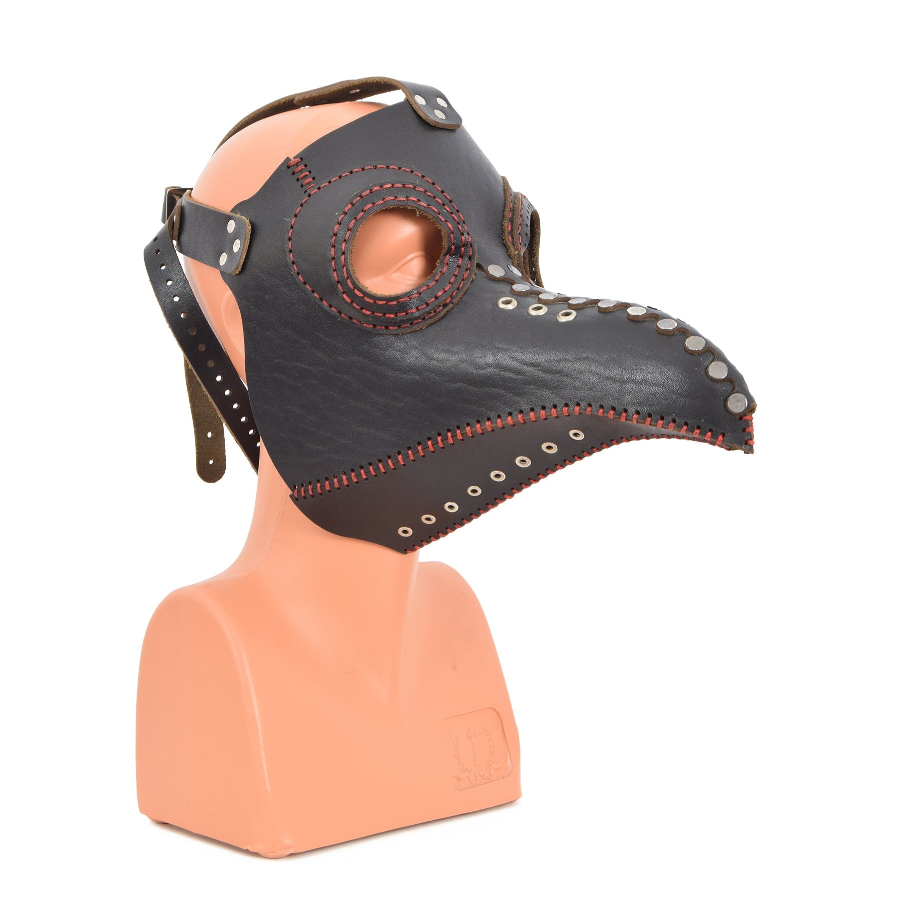 Black Leather Plague Doctor Mask Bird beak Halloween Masquerade Mask