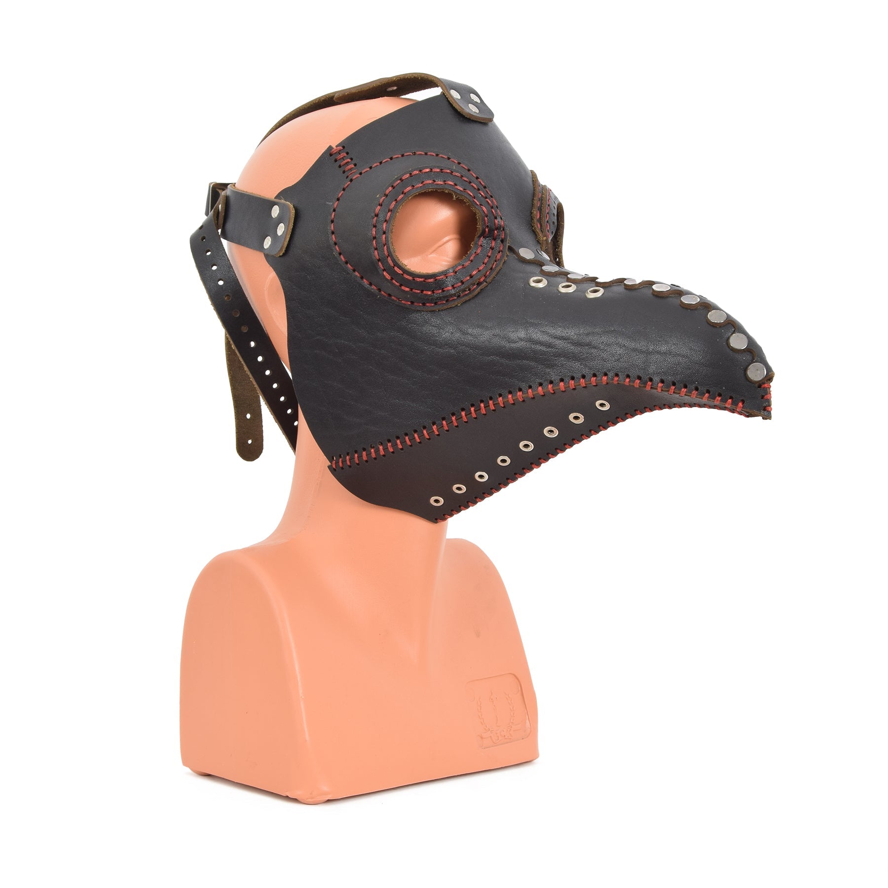 Black Leather Plague Doctor Mask Bird beak Halloween Masquerade Mask