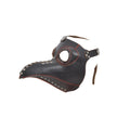 Black Leather Plague Doctor Mask Bird beak Halloween Masquerade Mask