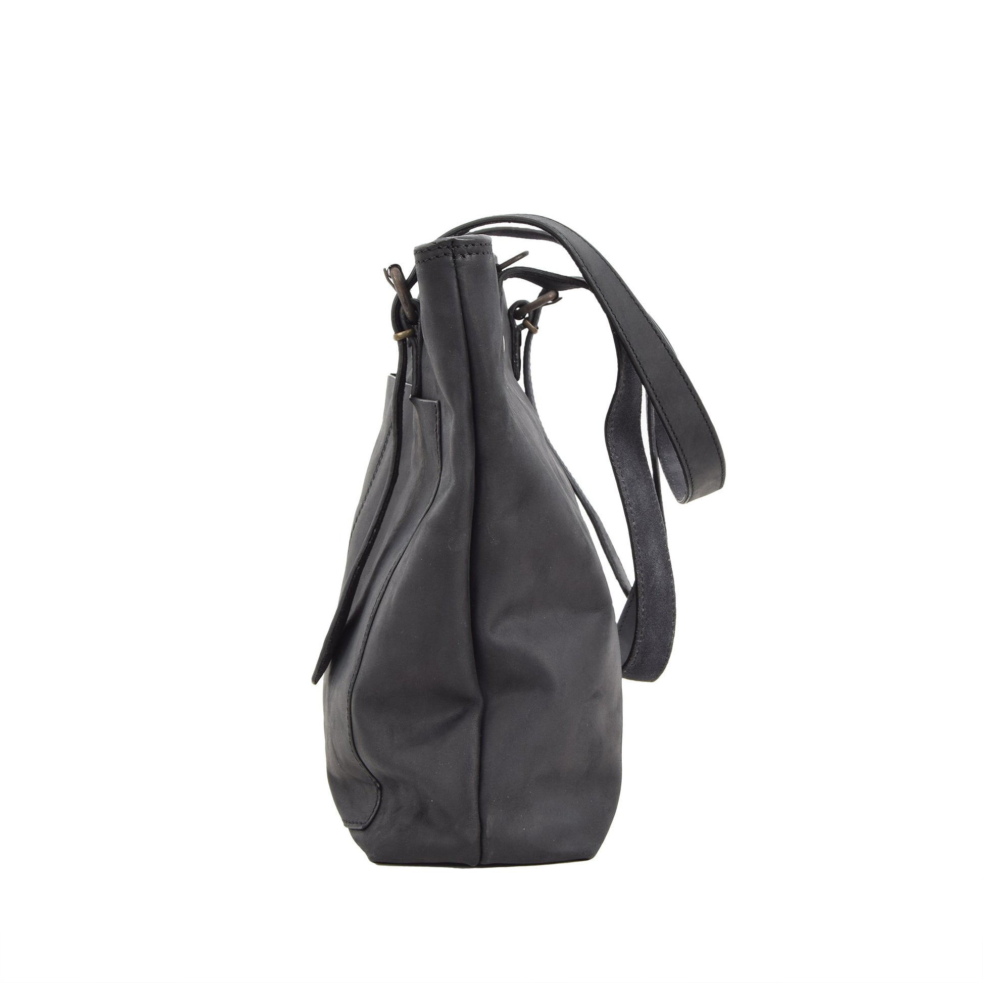 Black Leather Tote Bag Helissa