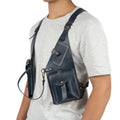 Blue Shoulder Leather Holster With Pocket Regulus