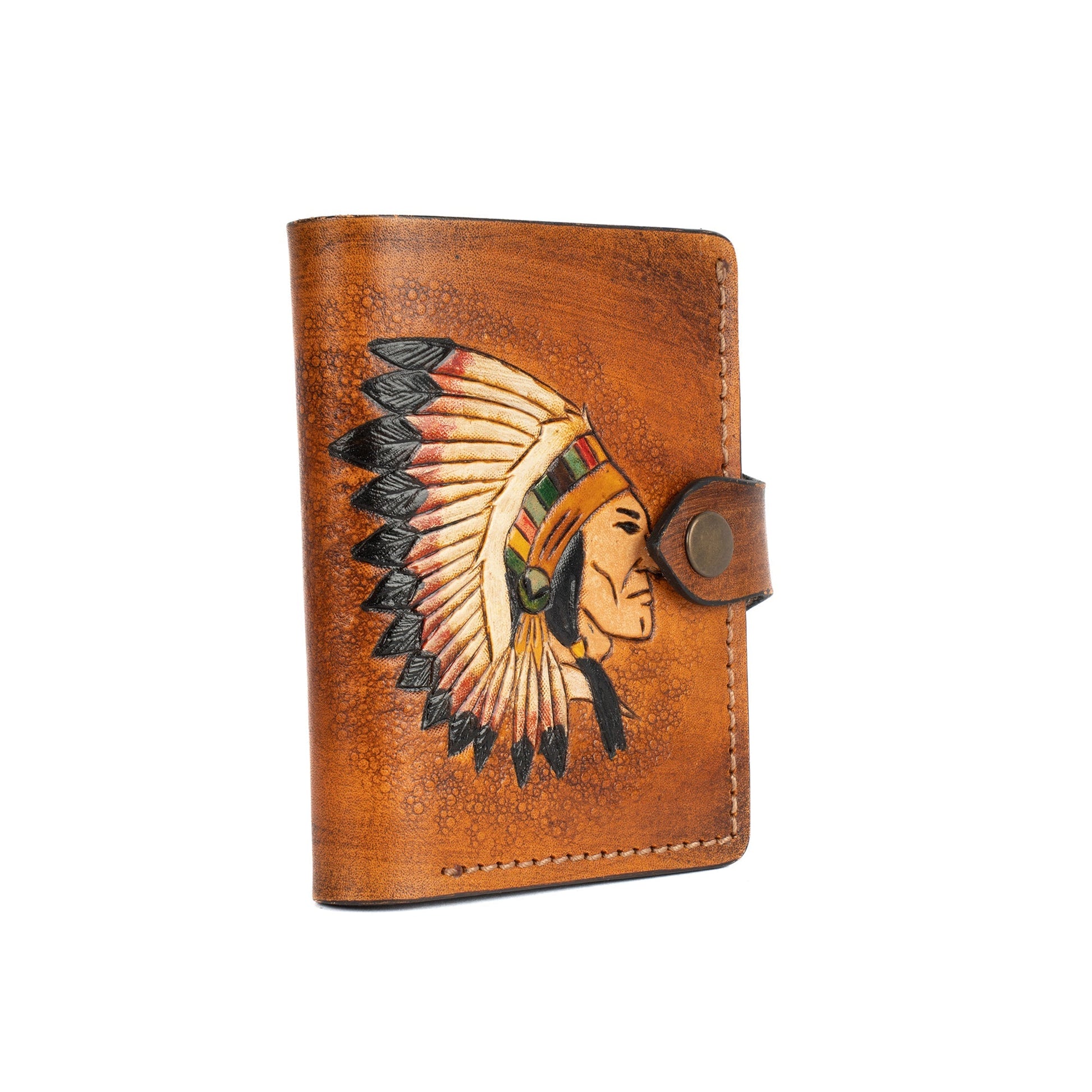 Brown Leather Carved & Crafted Wallet Apachi