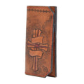 Brown Leather Carved & Crafted Wallet Christian