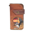 Brown Leather Carved & Crafted Wallet Old Mohican