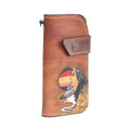 Brown Leather Carved & Crafted Wallet Old Mohican