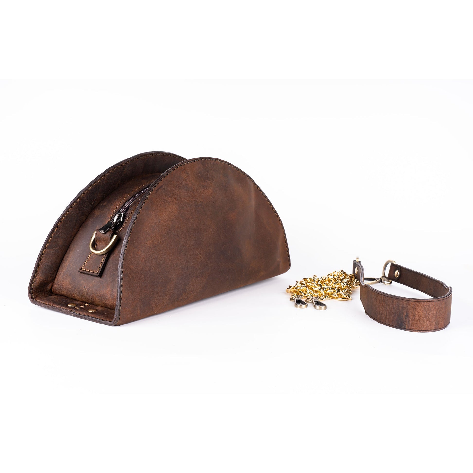 Brown Leather Crossbody Bag Harran