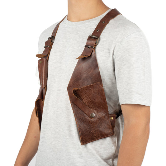 Brown Shoulder Leather Holster With Pocket Capella