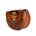 Chestnut Brown Leather Carved & Crafted Hand Bags Frida