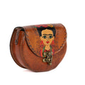 Chestnut Brown Leather Carved & Crafted Hand Bags Frida