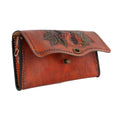 Chestnut Brown Leather Carved & Crafted Hand Bags Perge