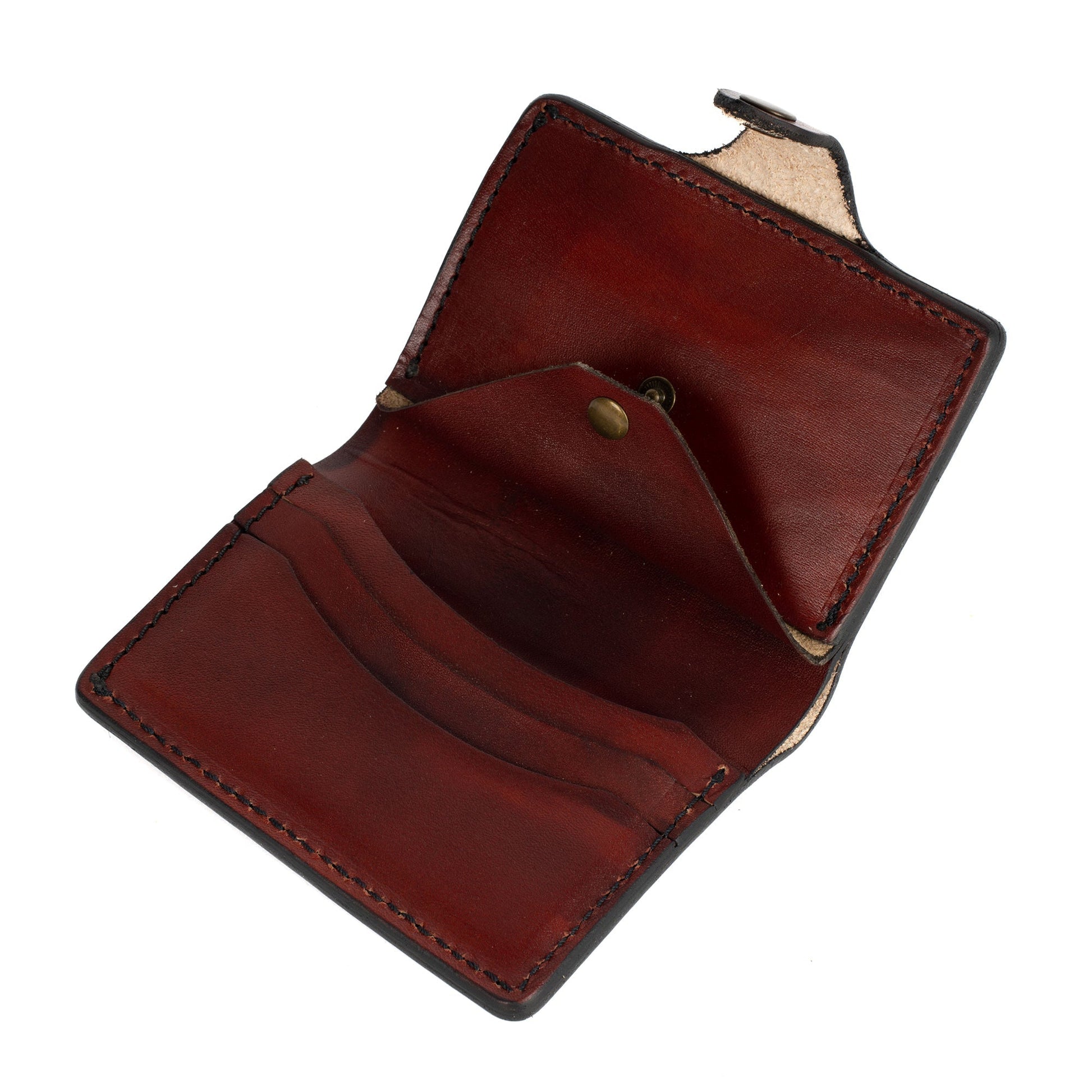 Chestnut Brown Leather Carved & Crafted Wallet Leaf