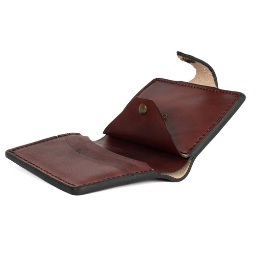 Chestnut Brown Leather Carved & Crafted Wallet Leaf