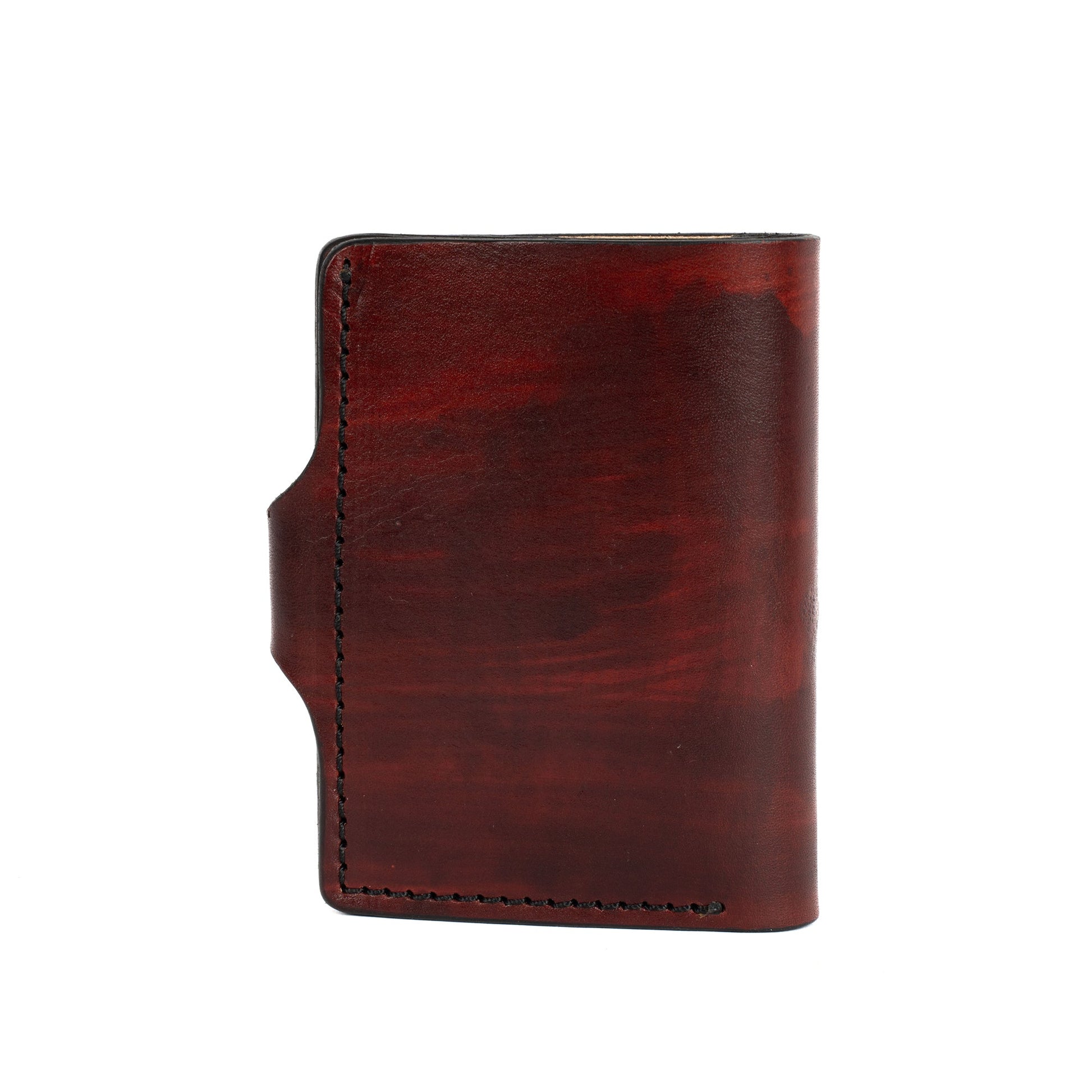 Chestnut Brown Leather Carved & Crafted Wallet Leaf