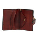 Chestnut Brown Leather Carved & Crafted Wallet Leaf