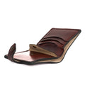 Chestnut Brown Leather Carved & Crafted Wallet Leaf