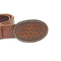 Chestnut Brown Removable Leather Belt Buckle Atalanta