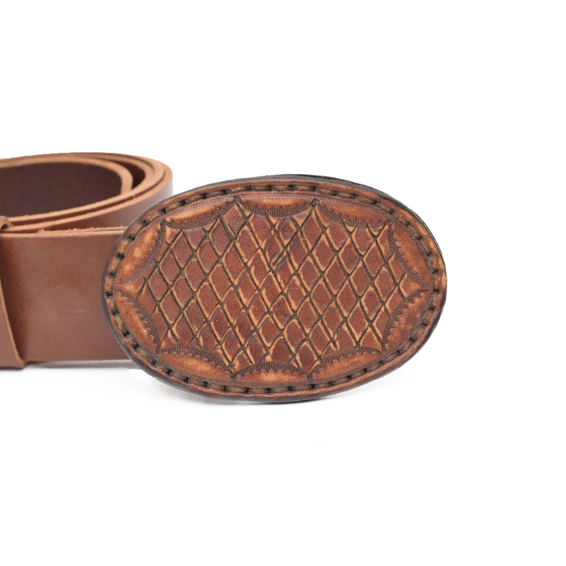 Chestnut Brown Removable Leather Belt Buckle Savannah