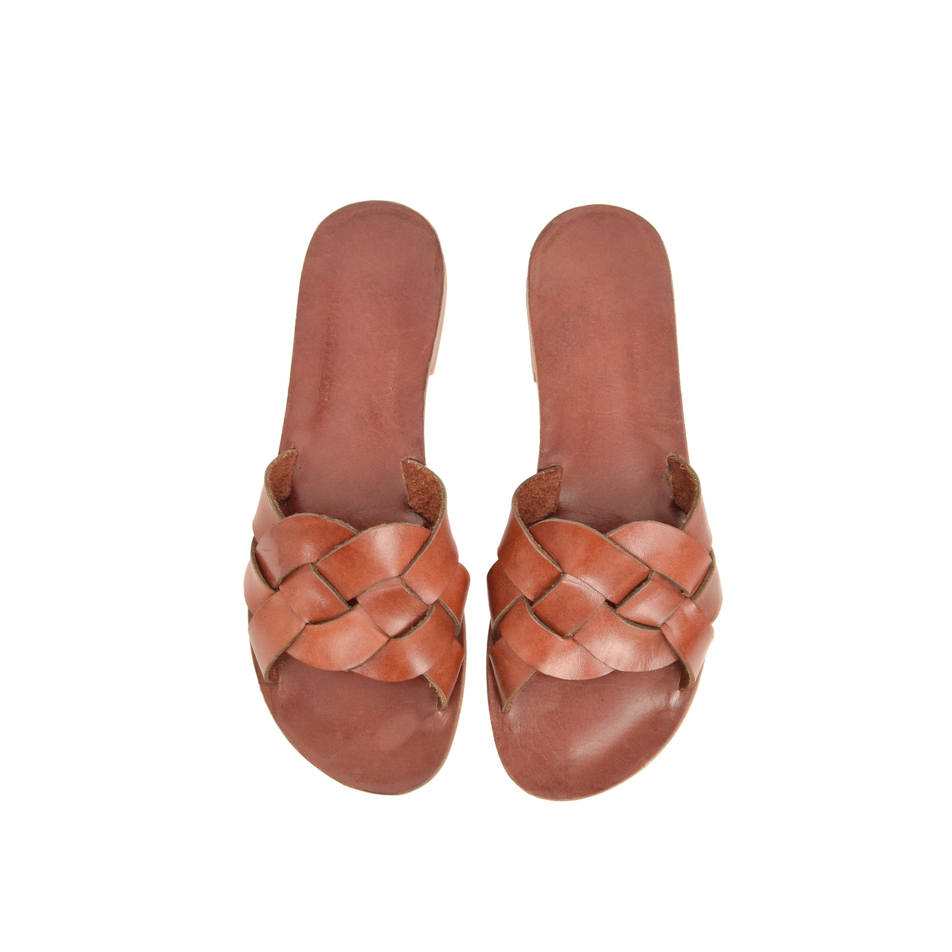 Chloris Chestnut Brown Leather Women’s Slippers