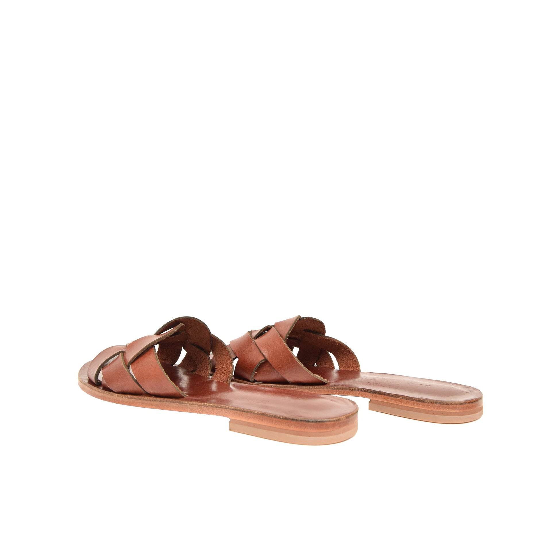 Chloris Chestnut Brown Leather Women’s Slippers