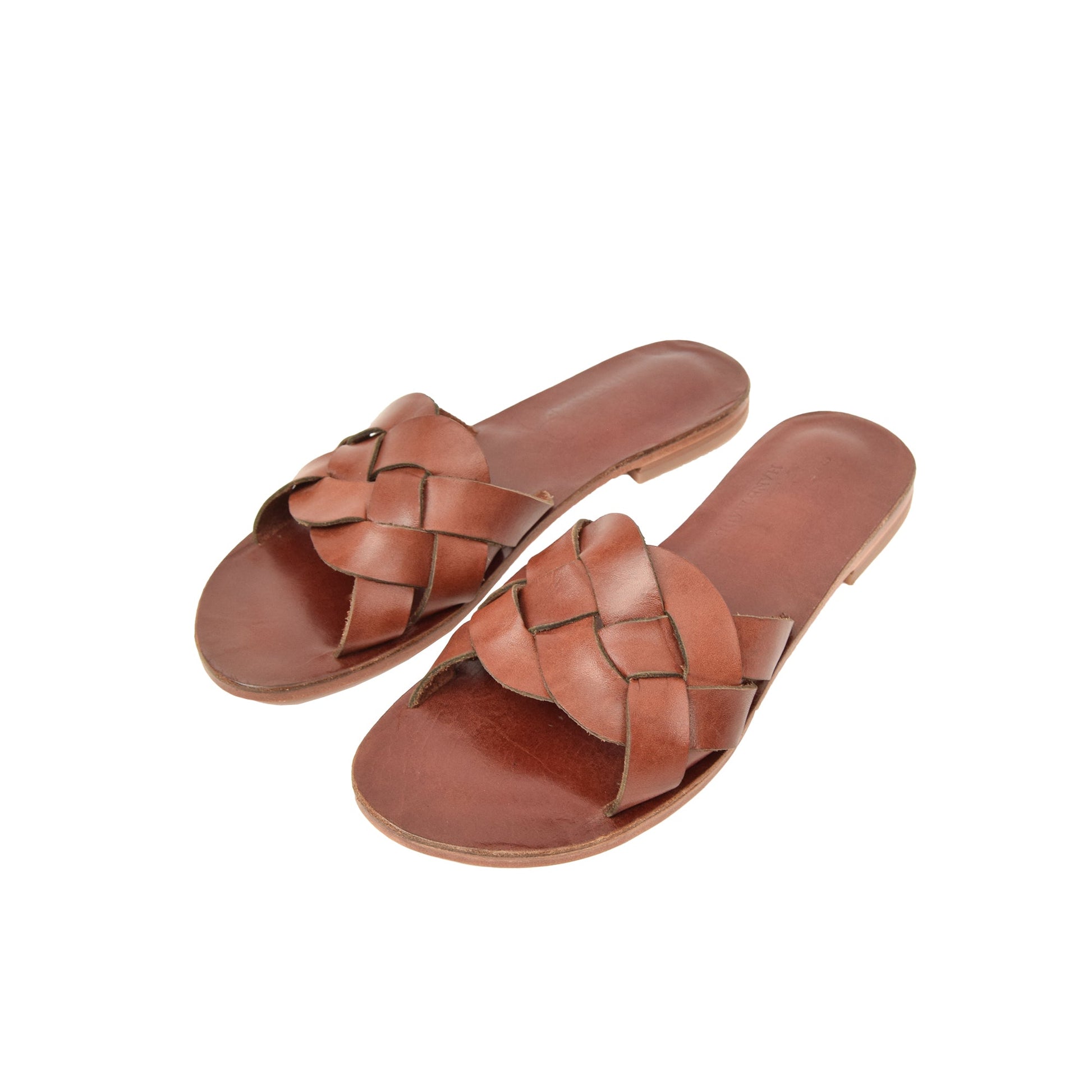 Chloris Chestnut Brown Leather Women’s Slippers