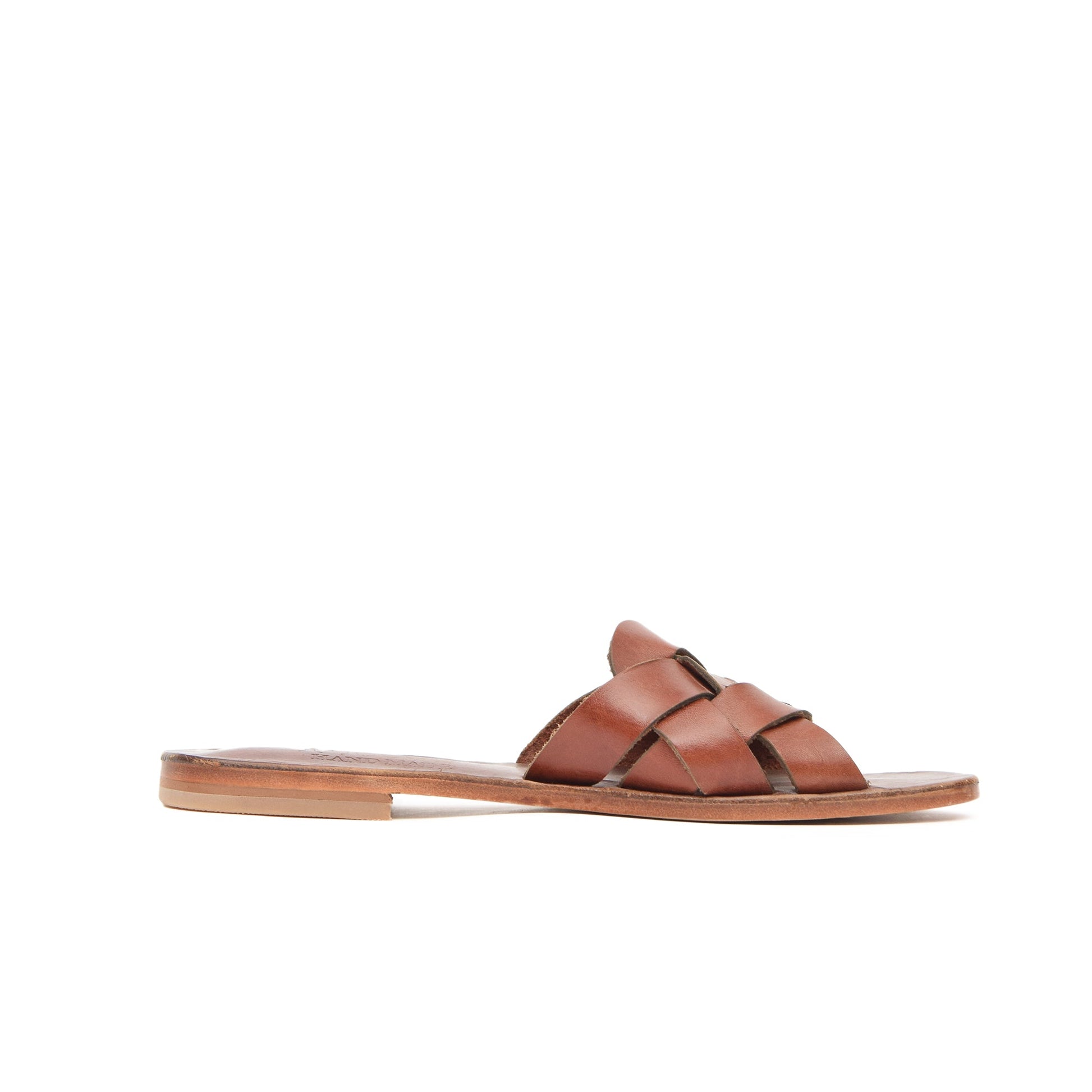 Chloris Chestnut Brown Leather Women’s Slippers