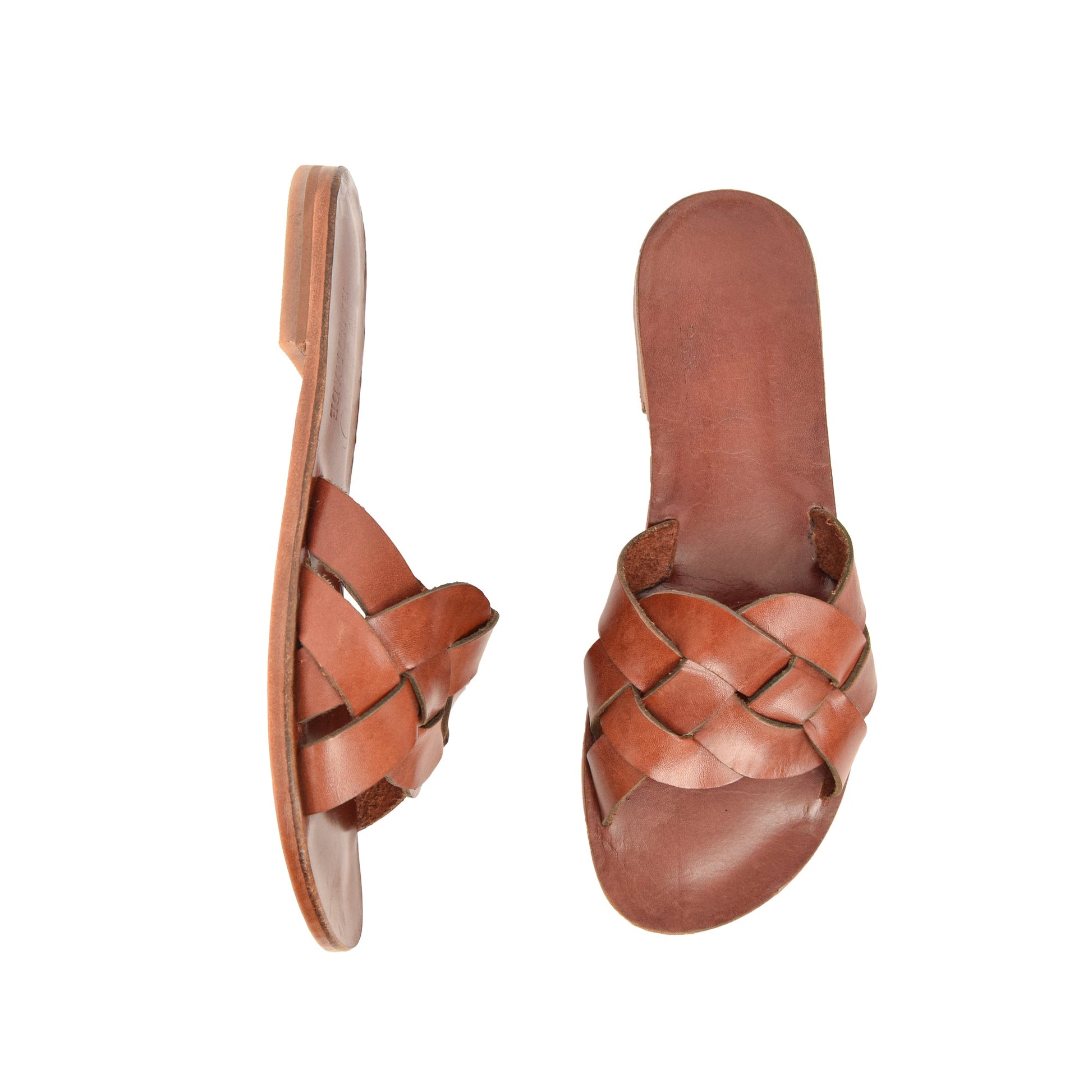 Chloris Chestnut Brown Leather Women’s Slippers