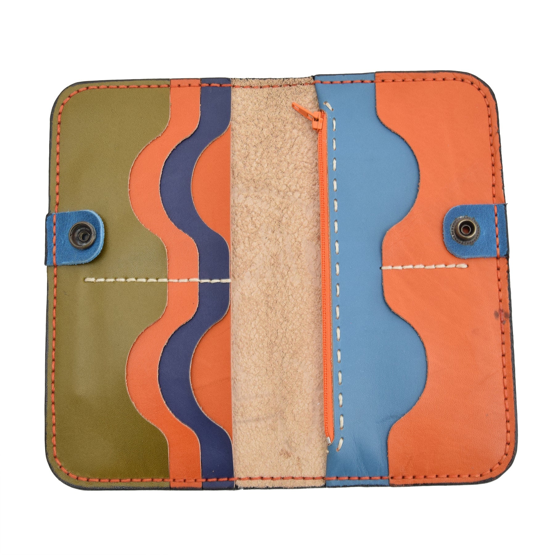 Colorfull Leather Carved & Crafted Wallet Belisama