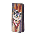 Colorfull Leather Carved & Crafted Wallet Cat