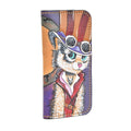 Colorfull Leather Carved & Crafted Wallet Cat