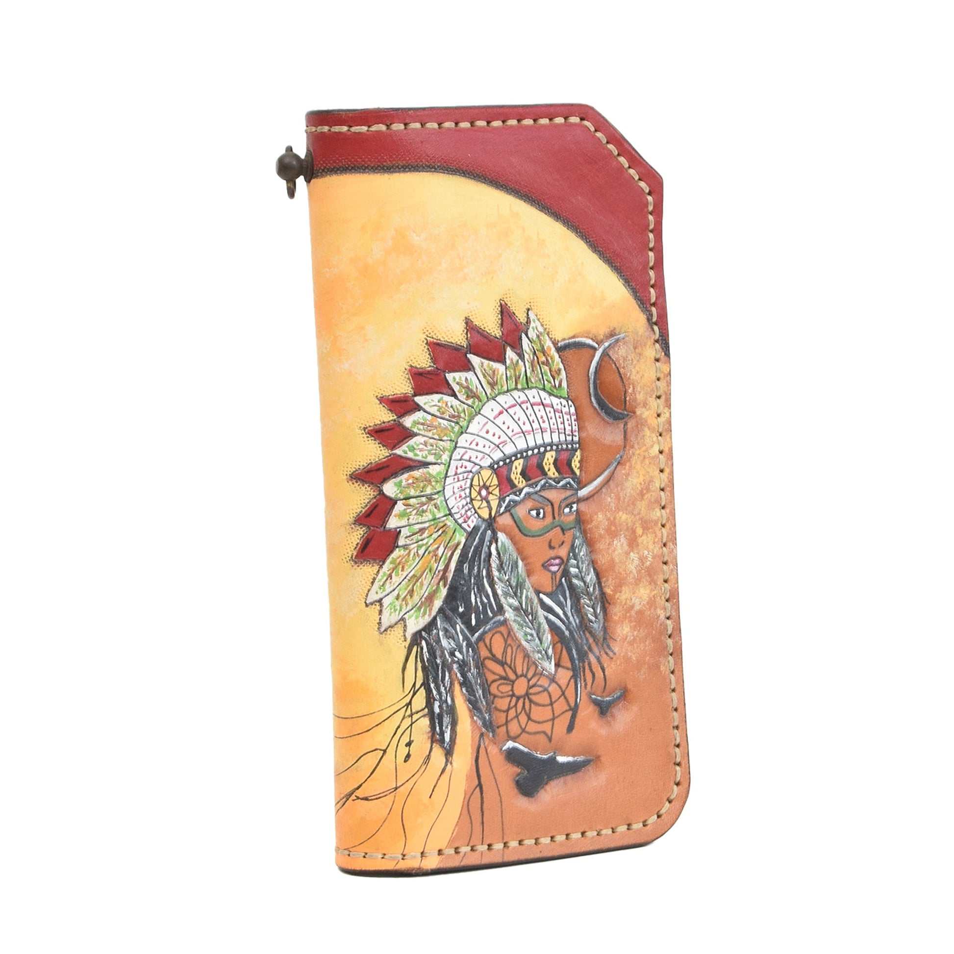 Colorfull Leather Carved & Crafted Wallet Faelintha