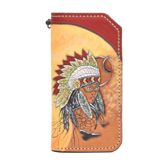 Colorfull Leather Carved & Crafted Wallet Faelintha