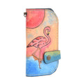 Colorfull Leather Carved & Crafted Wallet Flamingo