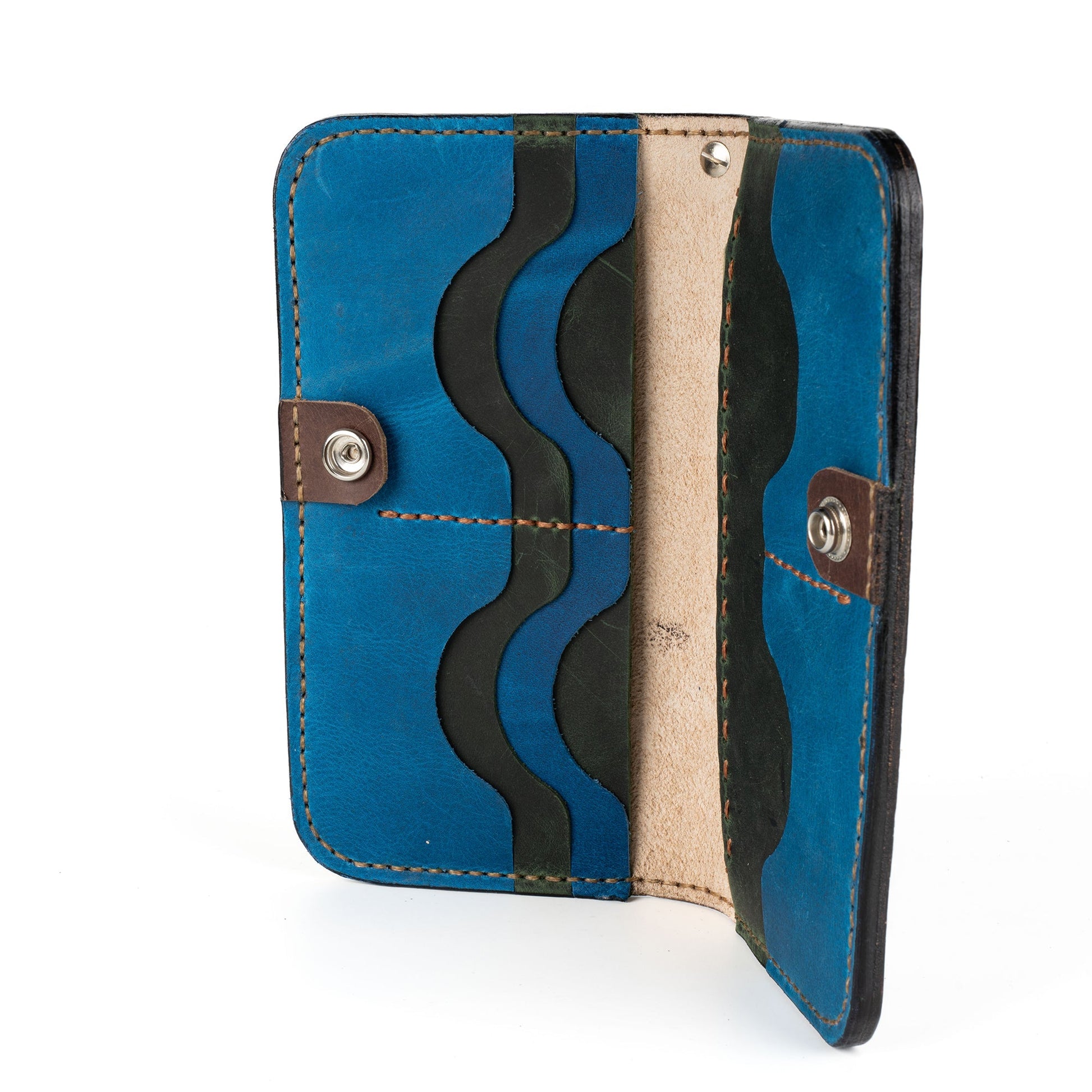 Colorfull Leather Carved & Crafted Wallet Geometric